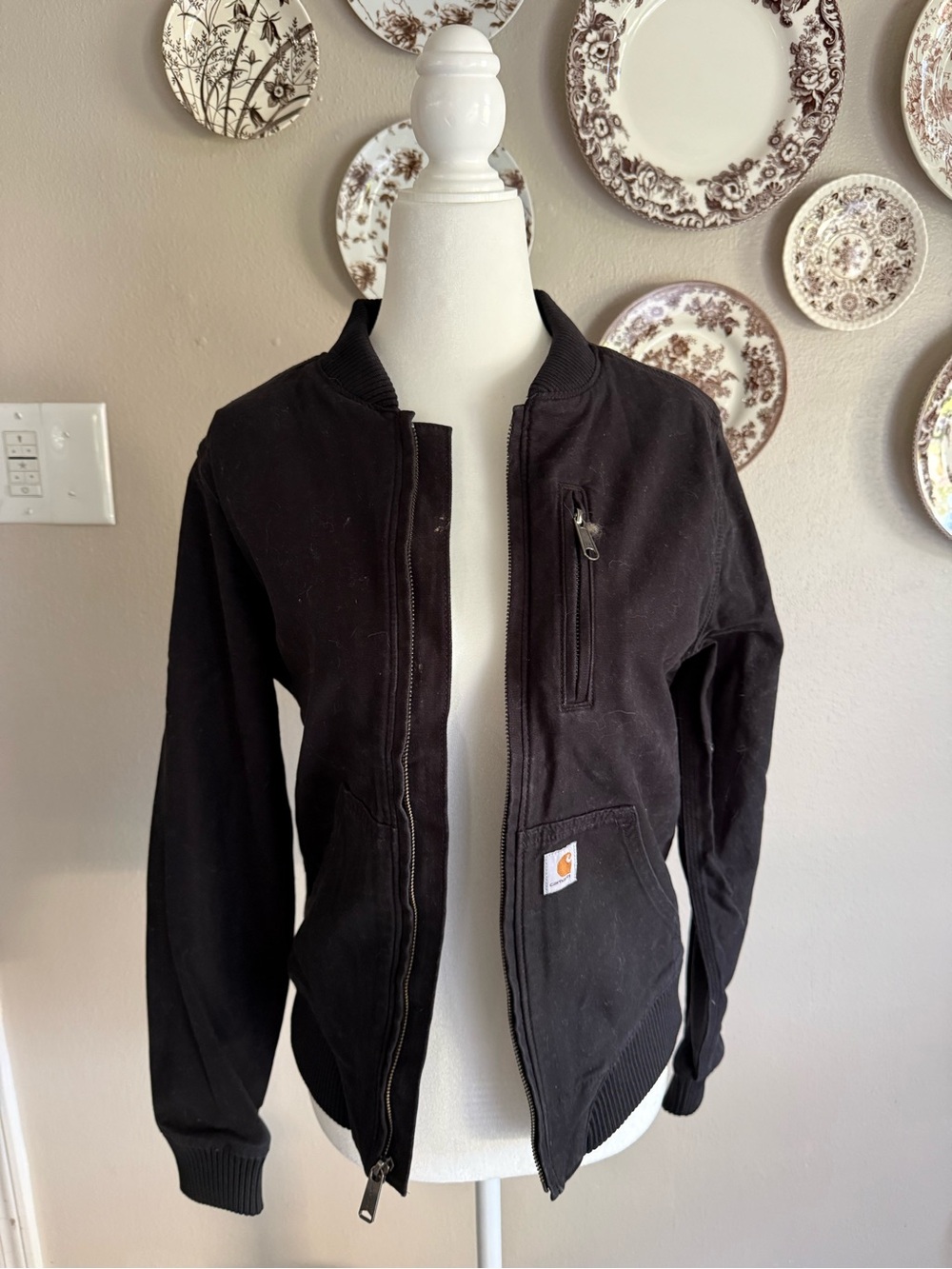 Fitted Carhartt Black Bomber Jacket